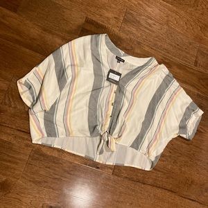 NWT Style Envy Crop Top with Tie Front Size XL